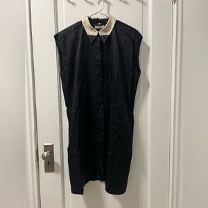 Levi’s Made & Crafted black satin sleeveless shirt dress - with pockets!